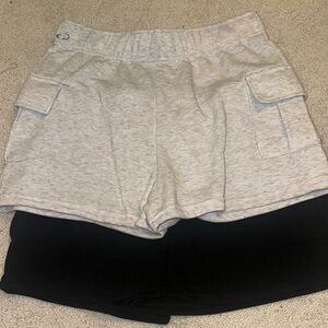 Gray and Black Women's Shorts